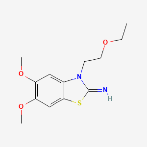 molecular formula C13H18N2O3S B2506882 3-(2-etoxi-etil)-5,6-dimetoxi benzo[d]tiazol-2(3H)-imina CAS No. 1207022-04-5