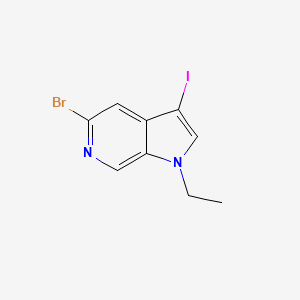 molecular formula C9H8BrIN2 B2506887 5-Bromo-1-ethyl-3-iodo-1H-pyrrolo[2,3-c]pyridine CAS No. 1690341-99-1