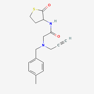 2-[(4-Methylphenyl)methyl-prop-2-ynylamino]-N-(2-oxothiolan-3-yl)acetamide
