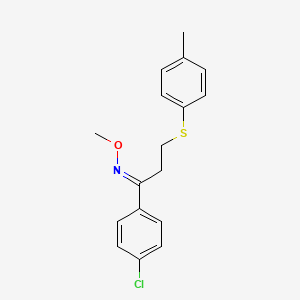 (E)-[1-(4-chlorophenyl)-3-[(4-methylphenyl)sulfanyl]propylidene](methoxy)amine