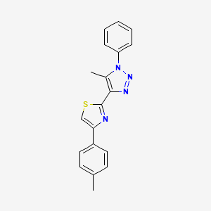 molecular formula C19H16N4S B2506906 2-(5-methyl-1-phenyl-1H-1,2,3-triazol-4-yl)-4-(p-tolyl)thiazole CAS No. 1105199-39-0