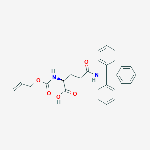 molecular formula C28H28N2O5 B2506910 Aloc-Gln(Trt)-OH CAS No. 2389078-92-4