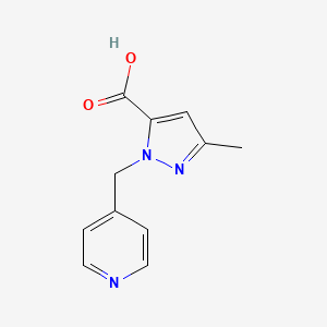 molecular formula C11H11N3O2 B2506913 3-Methyl-1-(pyridin-4-ylmethyl)-1H-pyrazole-5-carboxylic acid CAS No. 1500530-79-9