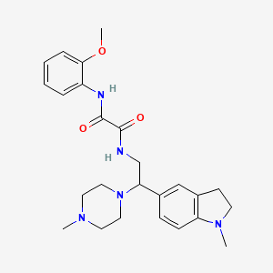 molecular formula C25H33N5O3 B2506915 N1-(2-甲氧基苯基)-N2-(2-(1-甲基吲哚-5-基)-2-(4-甲基哌嗪-1-基)乙基)草酰胺 CAS No. 922016-09-9