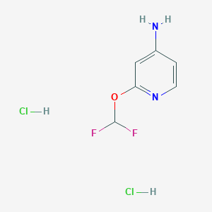 molecular formula C6H8Cl2F2N2O B2506917 2-(Difluoromethoxy)pyridin-4-amine dihydrochloride CAS No. 1779133-38-8