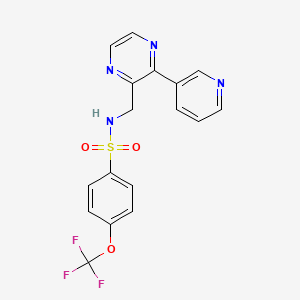molecular formula C17H13F3N4O3S B2506919 N-((3-(pyridin-3-yl)pyrazin-2-yl)methyl)-4-(trifluoromethoxy)benzenesulfonamide CAS No. 2191267-35-1