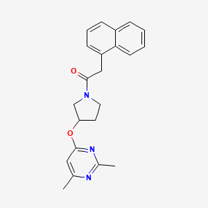 molecular formula C22H23N3O2 B2506925 1-{3-[(2,6-二甲基嘧啶-4-基)氧代]吡咯烷-1-基}-2-(萘-1-基)乙烷-1-酮 CAS No. 2097915-63-2