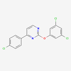 molecular formula C16H9Cl3N2O B2506926 4-(4-氯苯基)-2-(3,5-二氯苯氧基)嘧啶 CAS No. 339106-05-7