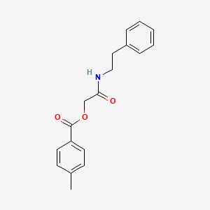 molecular formula C18H19NO3 B2506928 [(2-苯乙基)氨基甲酰基]甲基 4-甲基苯甲酸酯 CAS No. 1004644-41-0