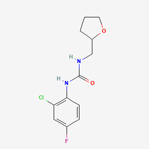 molecular formula C12H14ClFN2O2 B2506938 1-(2-Chloro-4-fluorophenyl)-3-(oxolan-2-ylmethyl)urea CAS No. 1386557-65-8