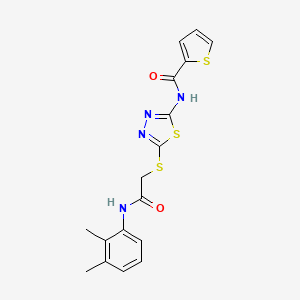 molecular formula C17H16N4O2S3 B2506939 N-(5-((2-((2,3-dimetilfenil)amino)-2-oxoetil)tio)-1,3,4-tiadiazol-2-il)tiofeno-2-carboxamida CAS No. 392294-28-9