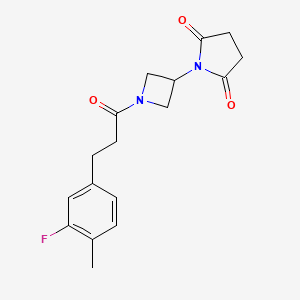 molecular formula C17H19FN2O3 B2506941 1-(1-(3-(3-Fluoro-4-methylphenyl)propanoyl)azetidin-3-yl)pyrrolidine-2,5-dione CAS No. 1903447-01-7