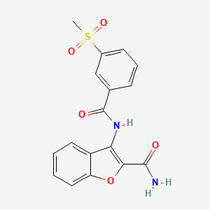 molecular formula C17H14N2O5S B2506942 3-(3-(甲基磺酰基)苯甲酰氨基)苯并呋喃-2-甲酰胺 CAS No. 896291-55-7