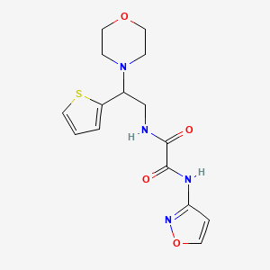 molecular formula C15H18N4O4S B2506943 N1-(isoxazol-3-yl)-N2-(2-morpholino-2-(thiophen-2-yl)ethyl)oxalamide CAS No. 899955-21-6