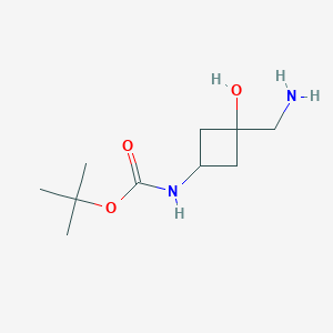 molecular formula C10H20N2O3 B2506945 叔丁基N-[3-(氨基甲基)-3-羟基环丁基]氨基甲酸酯 CAS No. 2287288-39-3