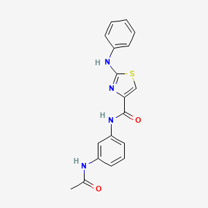 molecular formula C18H16N4O2S B2506948 N-(3-acetamidophenyl)-2-(phenylamino)thiazole-4-carboxamide CAS No. 1170119-70-6