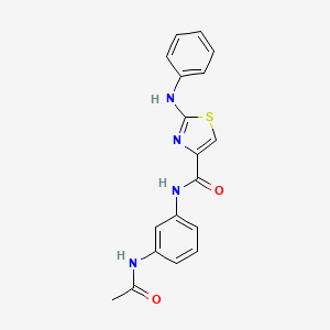 molecular formula C18H16N4O2S B2506948 N-(3-乙酰氨基苯基)-2-(苯基氨基)噻唑-4-羧酰胺 CAS No. 1170119-70-6