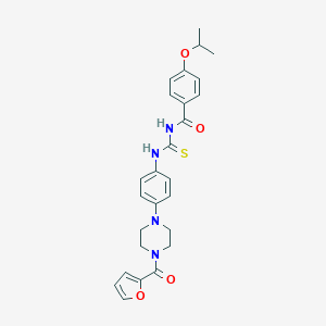 molecular formula C26H28N4O4S B250695 N-{4-[4-(2-furoyl)-1-piperazinyl]phenyl}-N'-(4-isopropoxybenzoyl)thiourea 