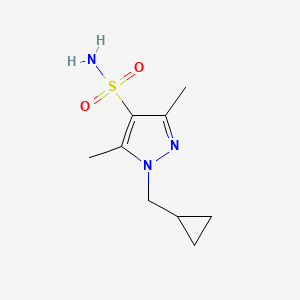 molecular formula C9H15N3O2S B2506950 1-(Cyclopropylmethyl)-3,5-dimethylpyrazole-4-sulfonamide CAS No. 1514570-27-4