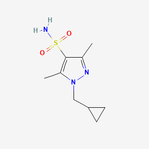 molecular formula C9H15N3O2S B2506950 1-(环丙基甲基)-3,5-二甲基吡唑-4-磺酰胺 CAS No. 1514570-27-4