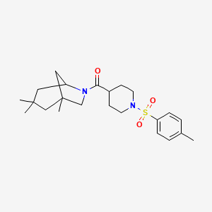 molecular formula C23H34N2O3S B2506953 (1-Tosylpiperidin-4-yl)(1,3,3-trimethyl-6-azabicyclo[3.2.1]octan-6-yl)methanone CAS No. 325702-33-8
