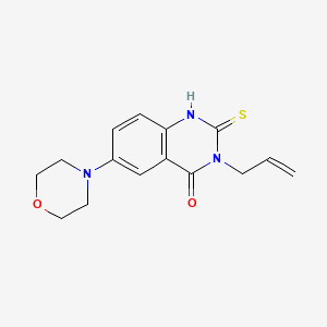 molecular formula C15H17N3O2S B2506957 6-morpholin-4-yl-3-prop-2-enyl-2-sulfanylidene-1H-quinazolin-4-one CAS No. 689766-87-8