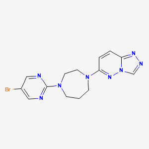 molecular formula C14H15BrN8 B2506970 6-(4-(5-Bromopyrimidin-2-yl)-1,4-diazepan-1-yl)-[1,2,4]triazolo[4,3-b]pyridazine CAS No. 2310096-85-4