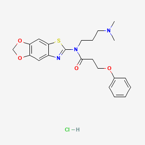 N-[3-(dimethylamino)propyl]-N-([1,3]dioxolo[4,5-f][1,3]benzothiazol-6-yl)-3-phenoxypropanamide;hydrochloride