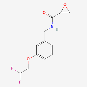 molecular formula C12H13F2NO3 B2506980 N-[[3-(2,2-Difluoroethoxy)phenyl]methyl]oxirane-2-carboxamide CAS No. 2418712-44-2