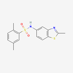 molecular formula C16H16N2O2S2 B2506982 2,5-dimethyl-N-(2-methyl-1,3-benzothiazol-5-yl)benzenesulfonamide CAS No. 671200-95-6