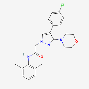 molecular formula C23H25ClN4O2 B2506983 2-(4-(4-氯苯基)-3-吗啉代-1H-吡唑-1-基)-N-(2,6-二甲苯基)乙酰胺 CAS No. 1286722-48-2