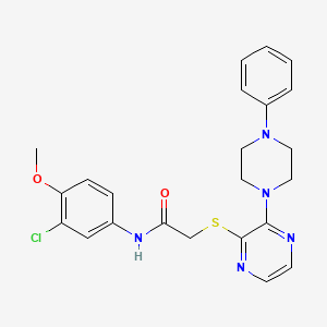 molecular formula C23H24ClN5O2S B2506988 N-(3-ethylphenyl)-2-({6-methyl-2-[4-(trifluoromethyl)phenyl]pyrimidin-4-yl}oxy)acetamide CAS No. 1031975-79-7
