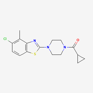 molecular formula C16H18ClN3OS B2506990 (4-(5-Chloro-4-methylbenzo[d]thiazol-2-yl)piperazin-1-yl)(cyclopropyl)methanone CAS No. 886919-80-8