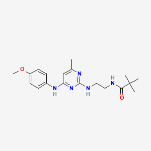 N-(2-((4-((4-methoxyphenyl)amino)-6-methylpyrimidin-2-yl)amino)ethyl)pivalamide