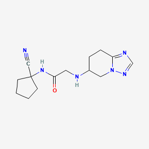 molecular formula C14H20N6O B2506999 N-(1-cyanocyclopentyl)-2-({5H,6H,7H,8H-[1,2,4]triazolo[1,5-a]pyridin-6-yl}amino)acetamide CAS No. 1427770-77-1