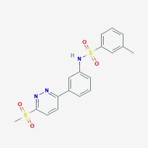 molecular formula C18H17N3O4S2 B2507000 3-methyl-N-(3-(6-(methylsulfonyl)pyridazin-3-yl)phenyl)benzenesulfonamide CAS No. 1029730-17-3