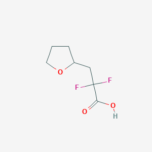 molecular formula C7H10F2O3 B2507004 2,2-Difluoro-3-(oxolan-2-yl)propanoic acid CAS No. 1780860-36-7