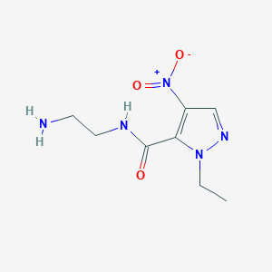 molecular formula C8H13N5O3 B2507012 N-(2-Aminoethyl)-1-ethyl-4-nitro-1H-pyrazole-5-carboxamide CAS No. 1006459-54-6