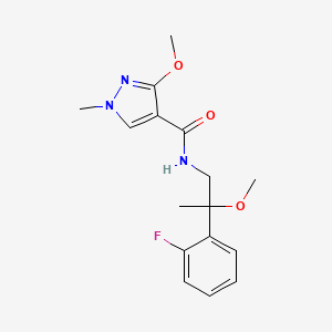 molecular formula C16H20FN3O3 B2507013 N-(2-(2-氟苯基)-2-甲氧基丙基)-3-甲氧基-1-甲基-1H-吡唑-4-甲酰胺 CAS No. 1705275-29-1