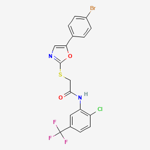2-((5-(4-bromophenyl)oxazol-2-yl)thio)-N-(2-chloro-5-(trifluoromethyl)phenyl)acetamide