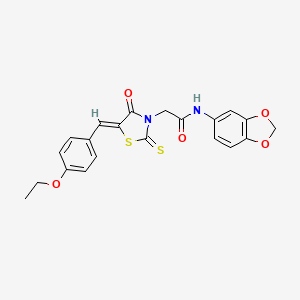 (Z)-N-(benzo[d][1,3]dioxol-5-yl)-2-(5-(4-ethoxybenzylidene)-4-oxo-2-thioxothiazolidin-3-yl)acetamide