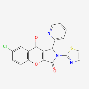 molecular formula C19H10ClN3O3S B2507026 7-Chloro-1-(pyridin-2-yl)-2-(thiazol-2-yl)-1,2-dihydrochromeno[2,3-c]pyrrole-3,9-dione CAS No. 886139-78-2