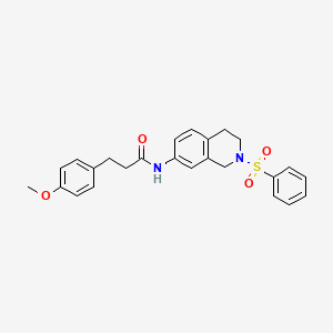 molecular formula C25H26N2O4S B2507028 3-(4-甲氧基苯基)-N-(2-(苯基磺酰基)-1,2,3,4-四氢异喹啉-7-基)丙酰胺 CAS No. 954612-73-8