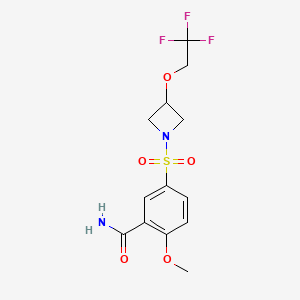 2-Methoxy-5-((3-(2,2,2-trifluoroethoxy)azetidin-1-yl)sulfonyl)benzamide