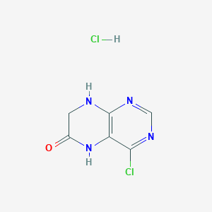 molecular formula C6H6Cl2N4O B2507035 4-Chloro-5,6,7,8-tetrahydropteridin-6-one hydrochloride CAS No. 1955539-81-7