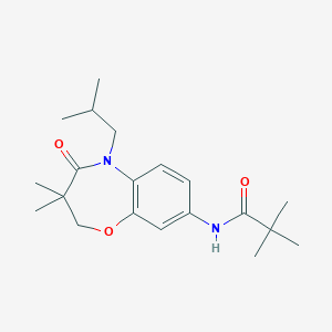 N-(5-isobutyl-3,3-dimethyl-4-oxo-2,3,4,5-tetrahydrobenzo[b][1,4]oxazepin-8-yl)pivalamide