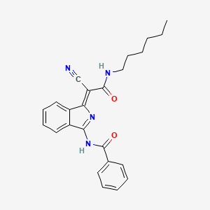 N-[(3Z)-3-[1-cyano-2-(hexylamino)-2-oxoethylidene]isoindol-1-yl]benzamide