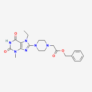 molecular formula C21H26N6O4 B2507052 Benzyl 2-[4-(7-ethyl-3-methyl-2,6-dioxopurin-8-yl)piperazin-1-yl]acetate CAS No. 898437-20-2