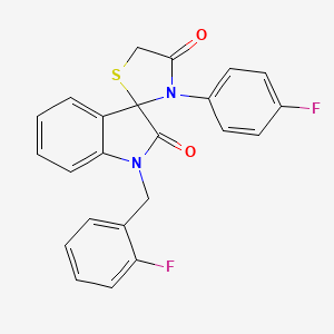 molecular formula C23H16F2N2O2S B2507057 3'-(4-Fluorophenyl)-1-[(2-fluorophenyl)methyl]-1,2-dihydrospiro[indole-3,2'-[1,3]thiazolidine]-2,4'-dione CAS No. 894540-77-3