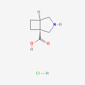 molecular formula C7H12ClNO2 B2507058 盐酸Rel-(1R,5R)-3-氮杂双环[3.2.0]庚烷-1-羧酸 CAS No. 2230802-83-0